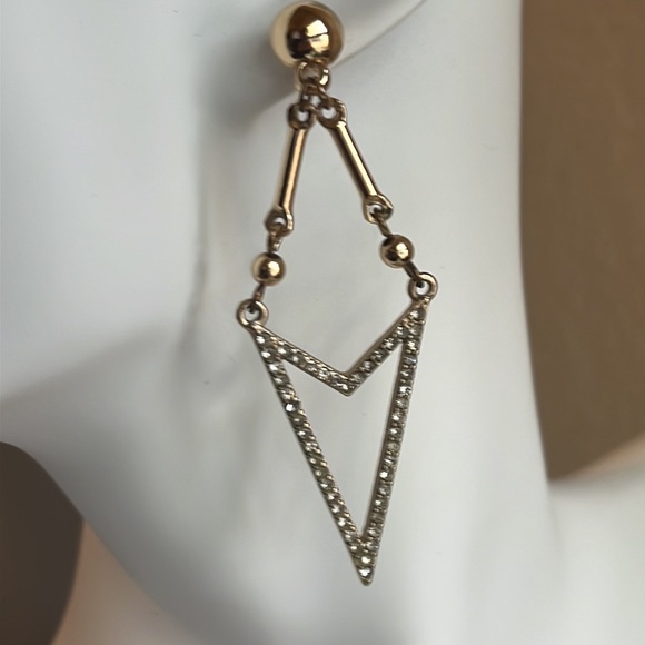 Gold & Rhinestone Statement Earrings - Picture 4 of 4